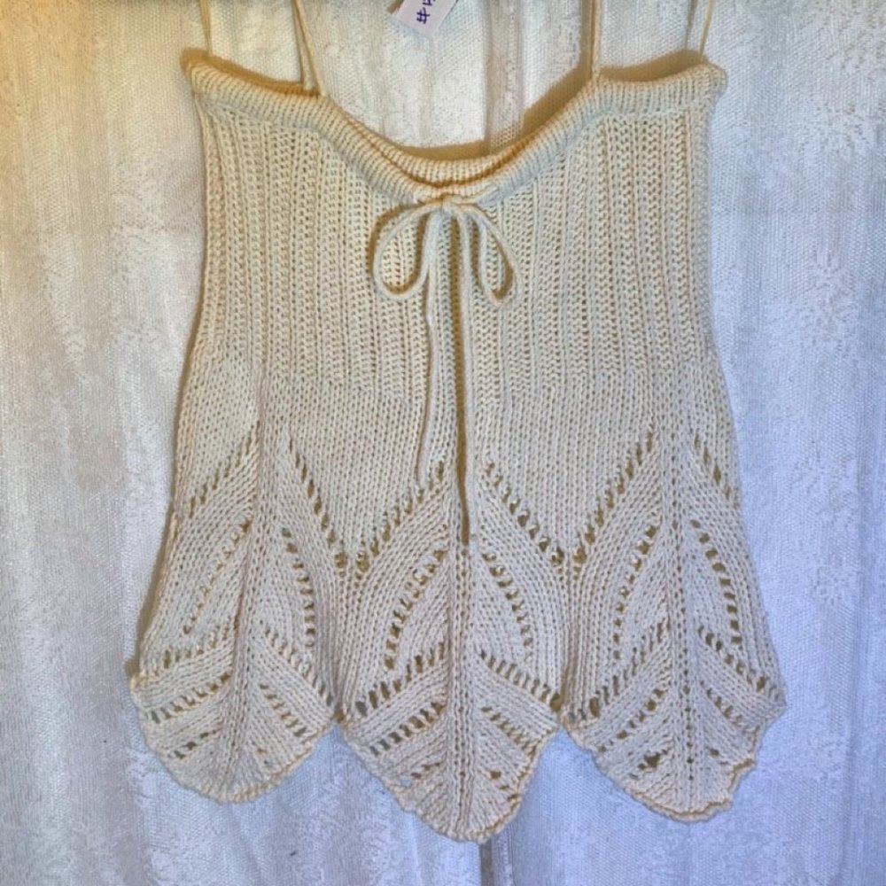 Japanese Style (Local Brand) Natural Crochet Camisole Tank Top